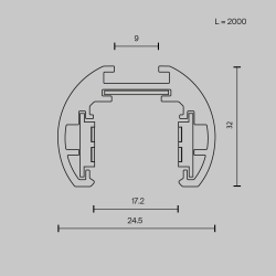 Шинопровод накладной/подвесной Technical TRXM034-R-412W