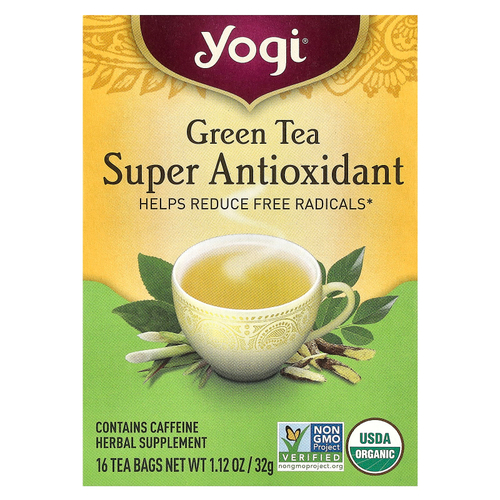 Yogi Tea, суперантиоксидант, зеленый чай, 16 чайных пакетиков, 32 г (1,12 унции)
