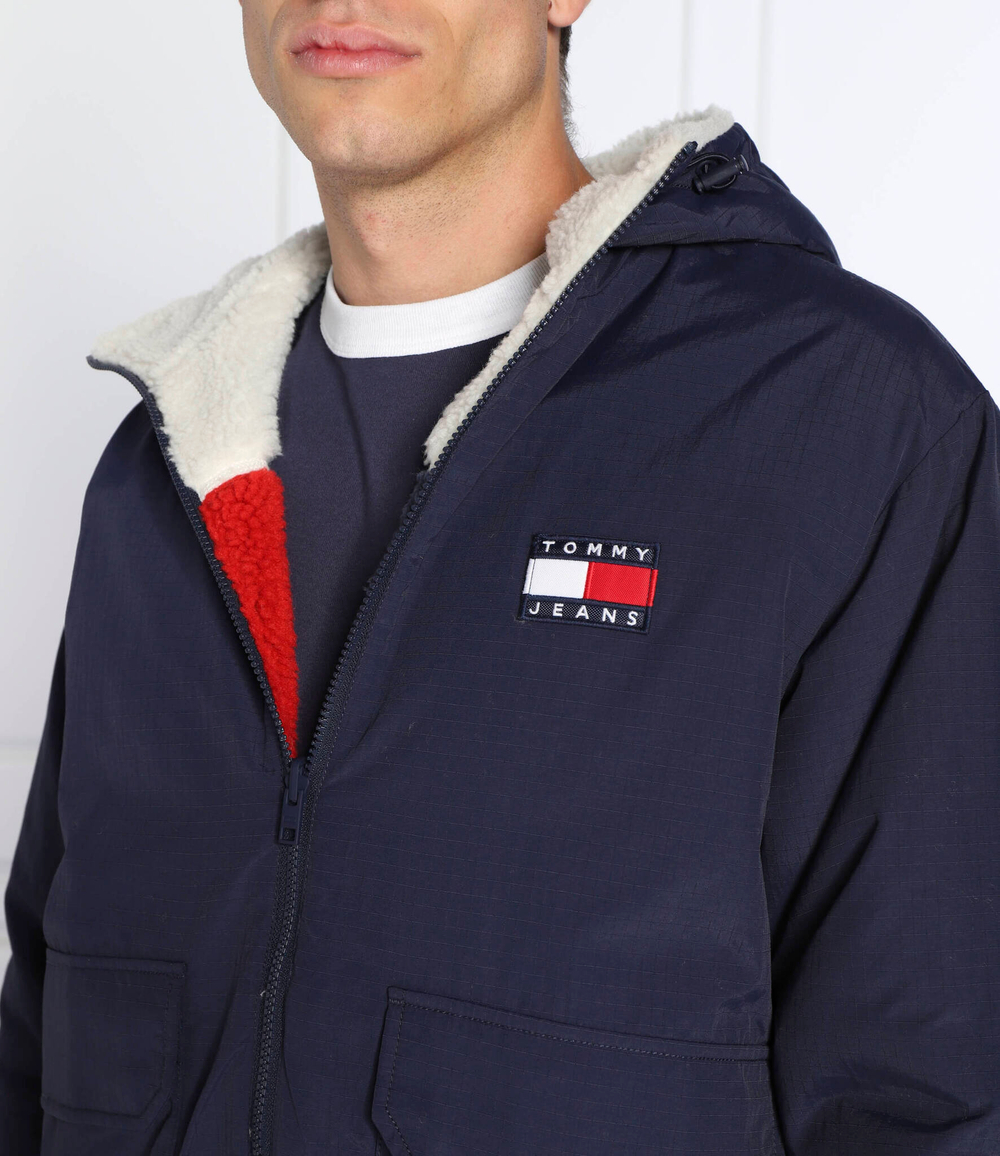 двухсторонняя куртка sherpa Tommy Jeans - темно-синий(DM0DM14455)