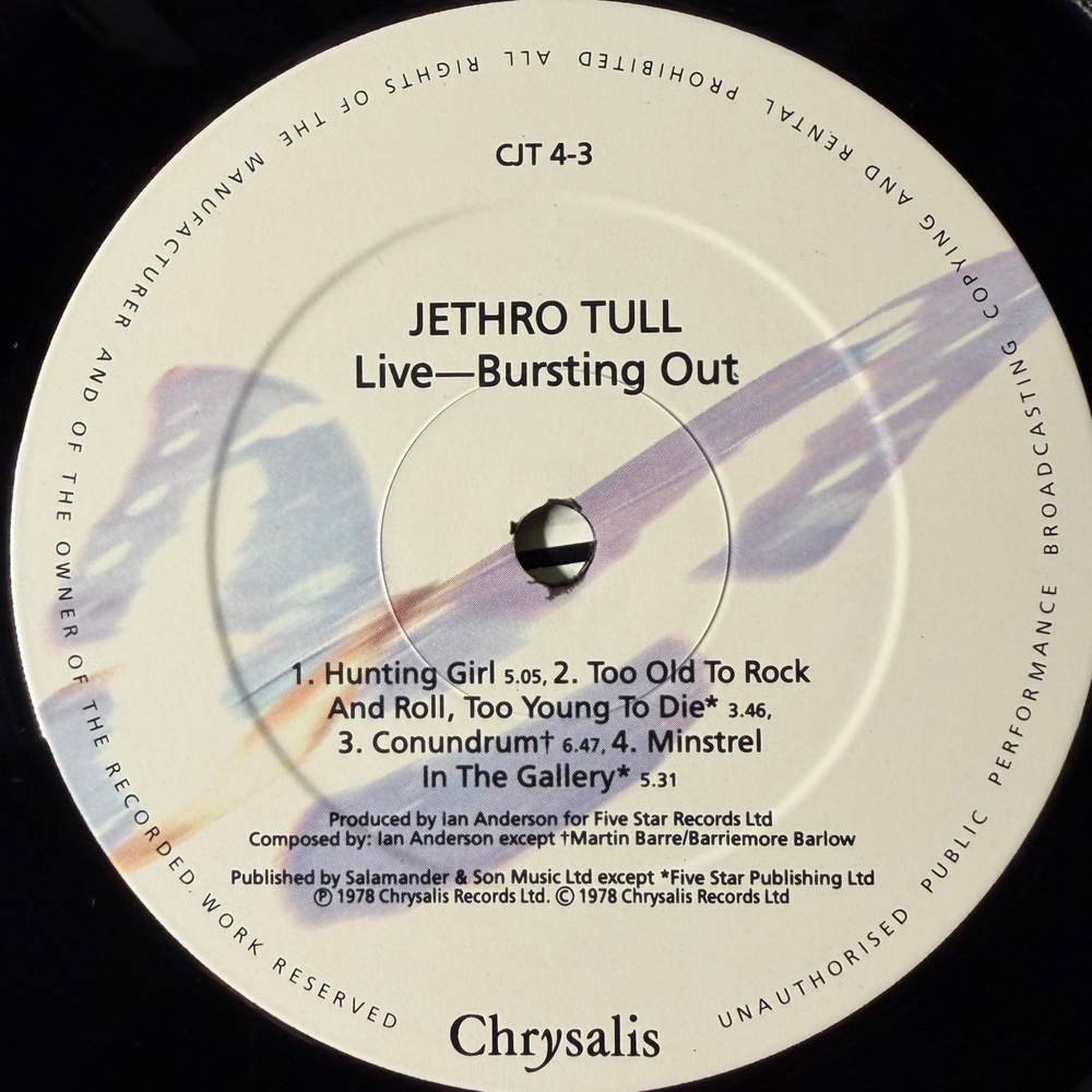 Jethro Tull ‎– Live - Bursting Out 2LP (Англия) Т