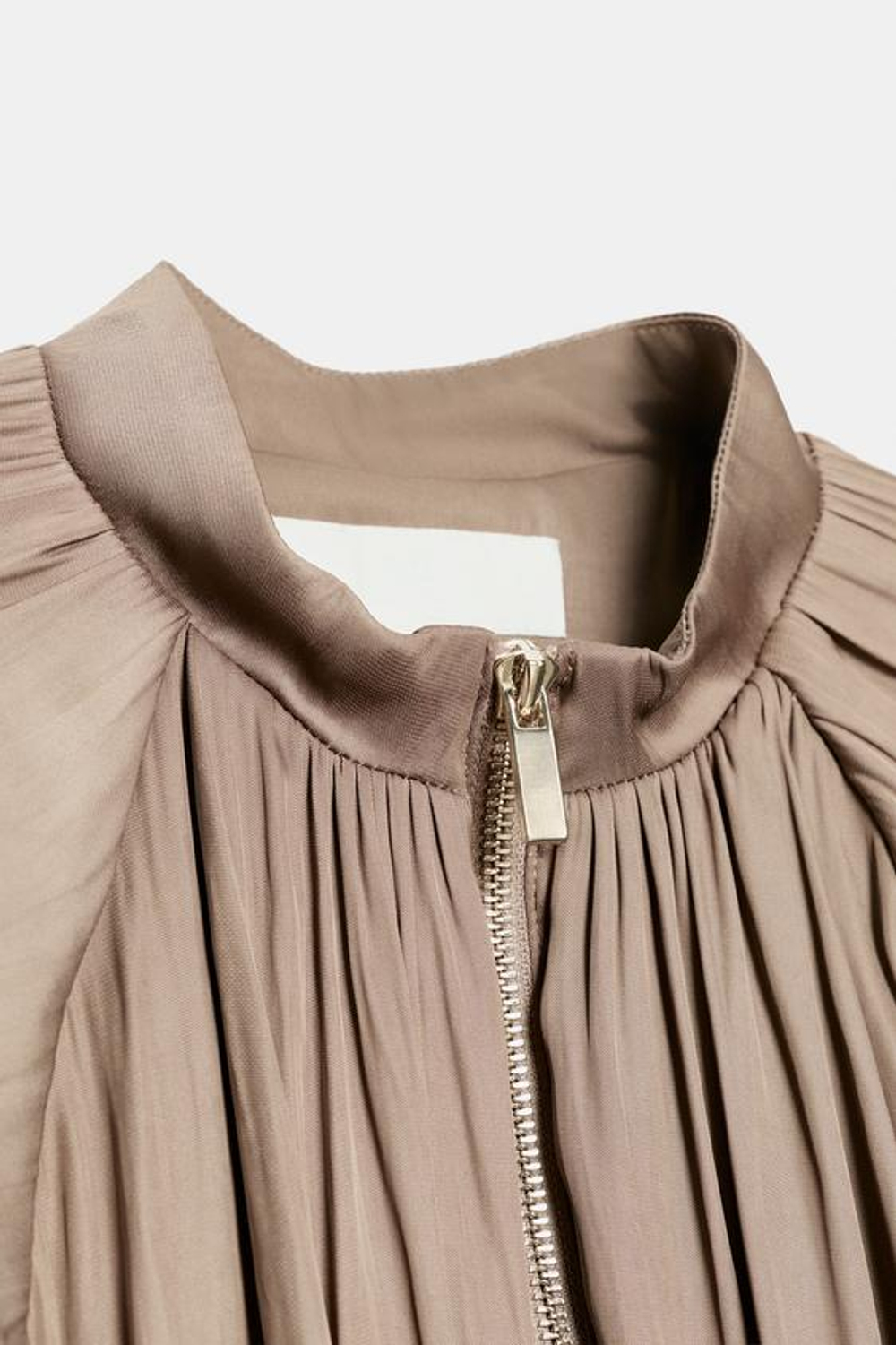 ZARA АТЛАСНЫЙ БОМБЕР, СЕРОВАТО-КОРИЧНЕВЫЙ