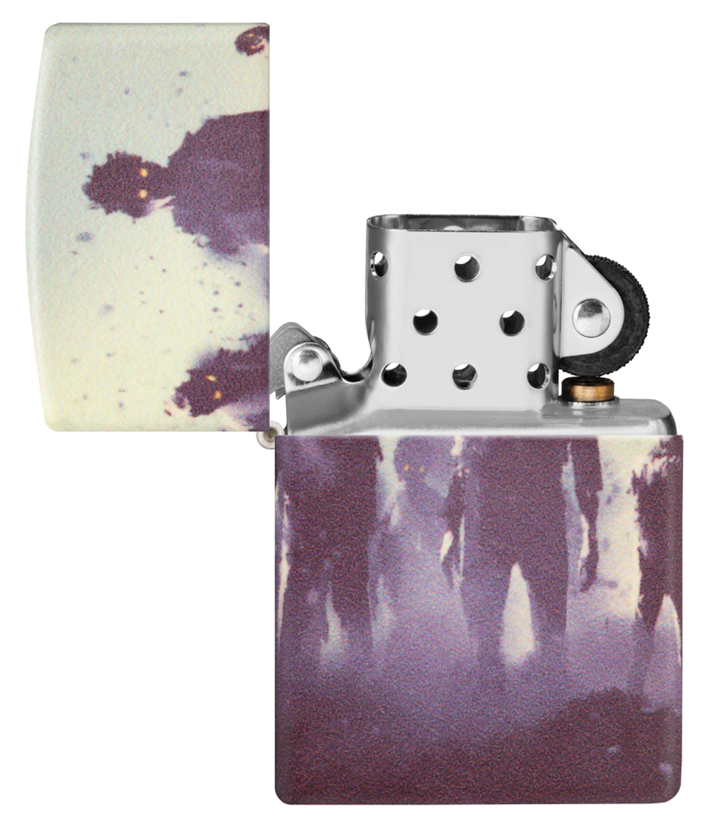 Зажигалка Zippo Zombie Design с покрытием 540 Matte, латунь/сталь, белая, матовая, 38x13x57 мм