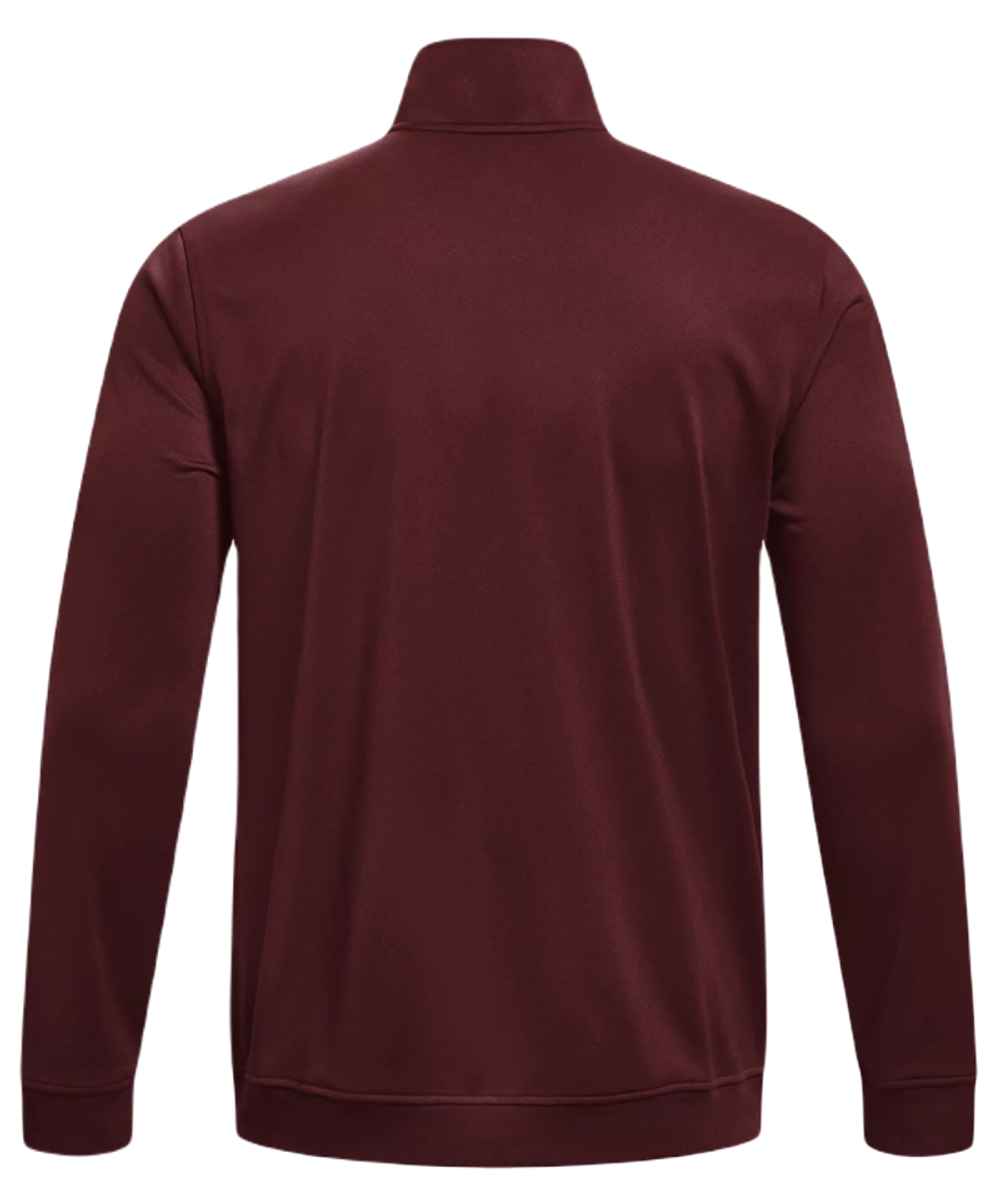 Мужская теннисная кофта Under Armour Sportsyle Tricot Jacket - dark maroon/white