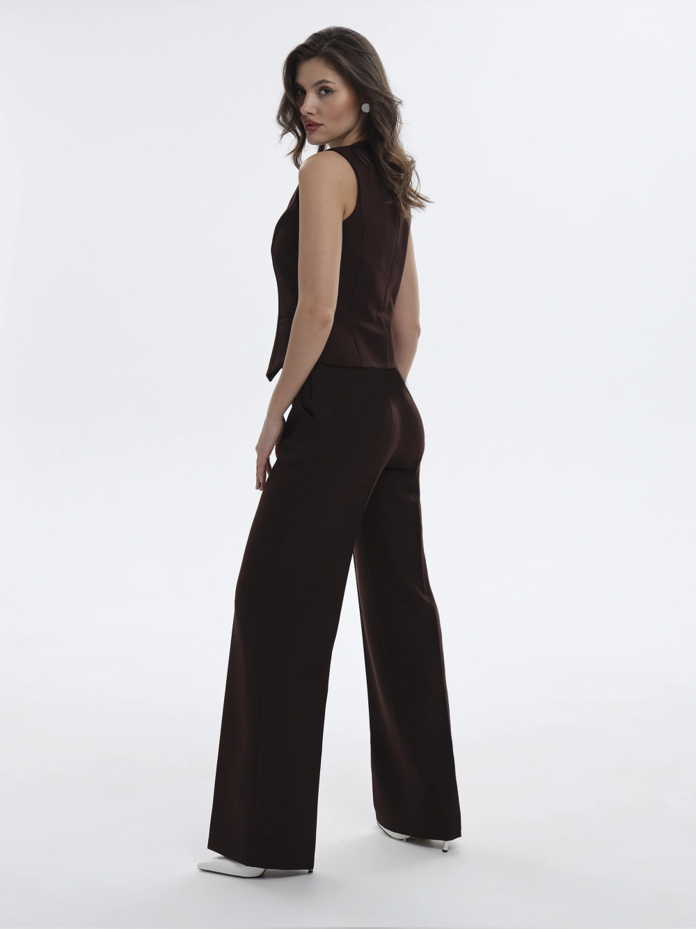 Брюки классические прямые шоколадные