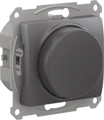 Светорегулятор поворотно-нажимной, LED, RC, 400 Вт Systeme Electric Glossa Графит GSL001323