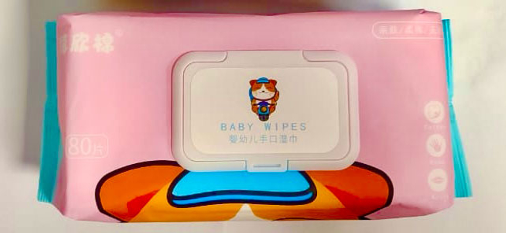 Салфетки влажные детские Baby Wipes котёнок розовые 80шт
