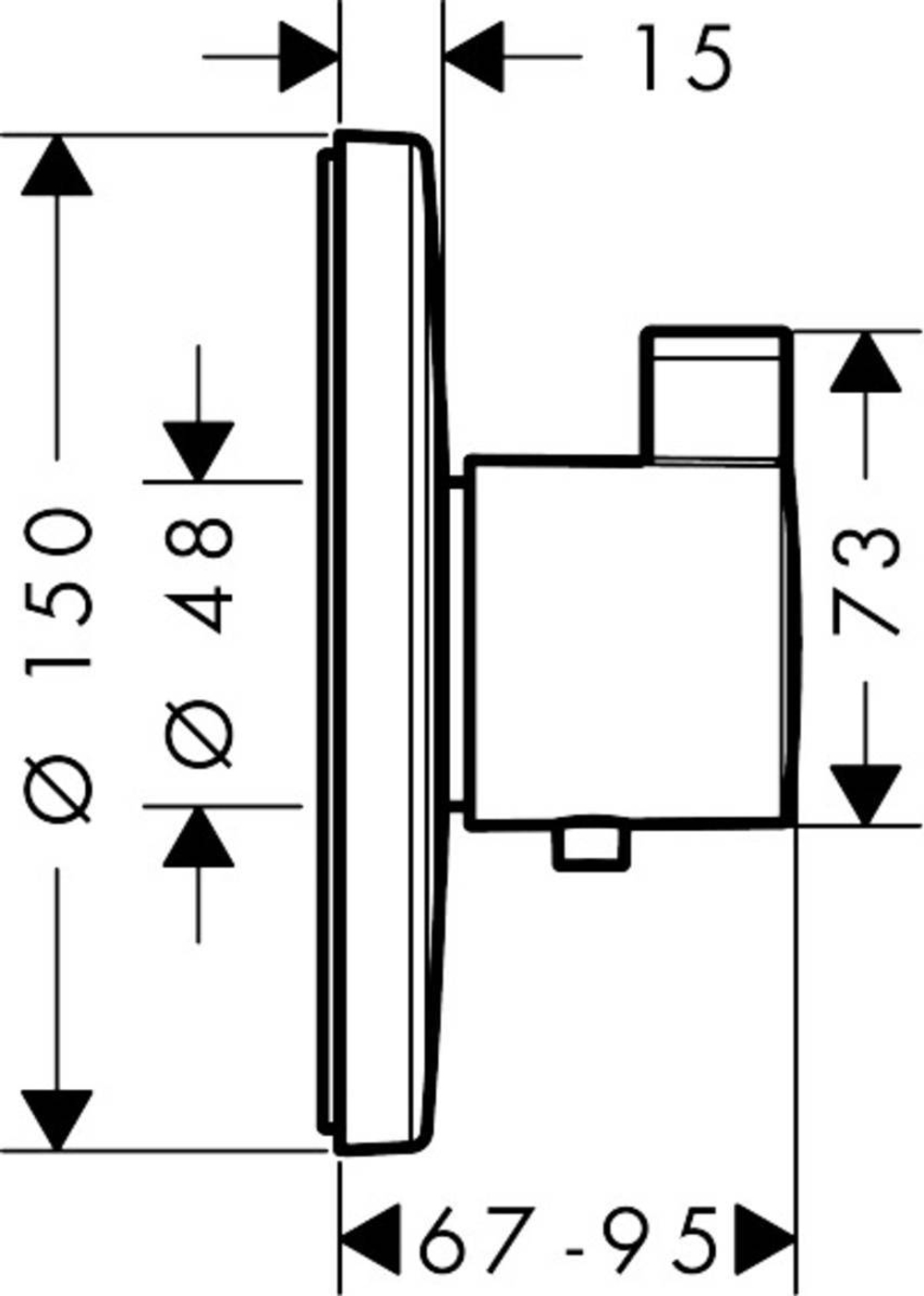 Термостат для душа 15756000  Ecostat S Highflow, СМ
