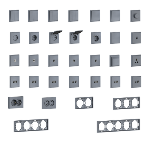 Накладка для розетки Schuko с зарядным устройством USB A+C, со шторками 16A 250В, сталь, серия S08