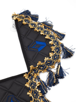 Вымпел тройной RENAULT (экокожа, черный с синими кисточками)