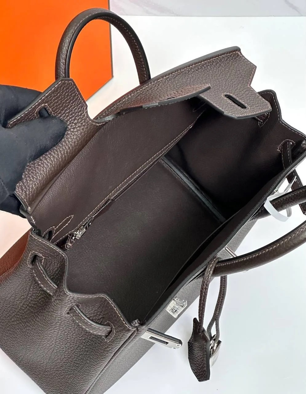 Сумка Hermes Birkin 25 и 30 цвета черный шоколад