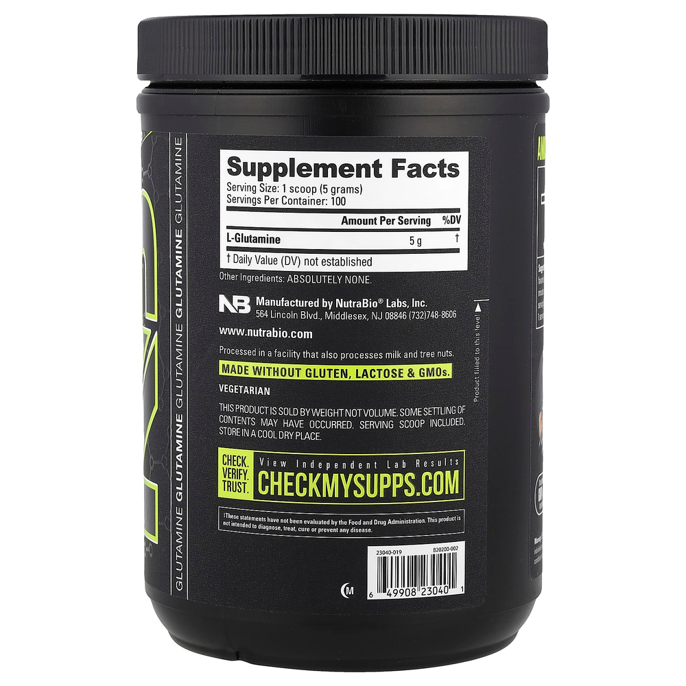 NutraBio, Глутамин, 500 г (1,1 фунта)