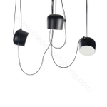 Pendant design lamp  AIM by Flos (3 lampshade ,  Black)
