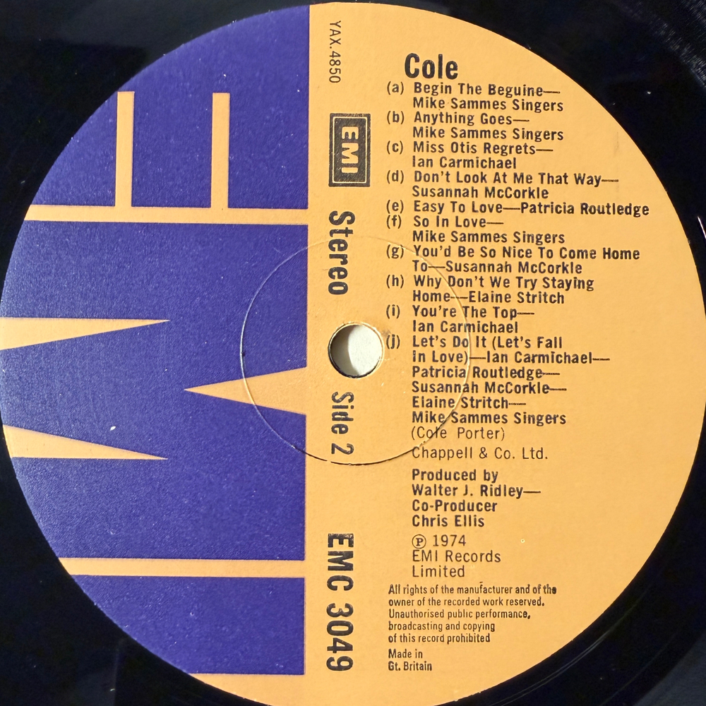 Сборник - A Musical Anthology Based On The Hits Of Cole Porter (Англия 1974г.) Promo