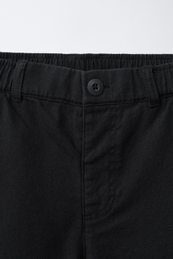 ZARA ШОРТЫ ИЗ СМЕСОВОГО ХЛОПКА И ЛЬНА, ЧЕРНЫЙ