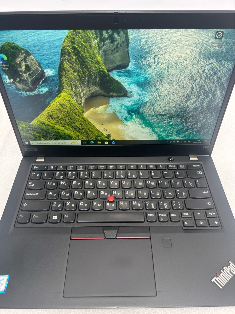 Ноутбук Lenovo ThinkPad X390 (20Q1S3TS1S) 13.3"/Intel core i5-8365U/RAM 8 GB/SSD 256 GB/Intel UHD Graphics 620/ 1920x1080/IPS/Windows 10/Подсветка кл-ры: нет/черный. Состояние: C1