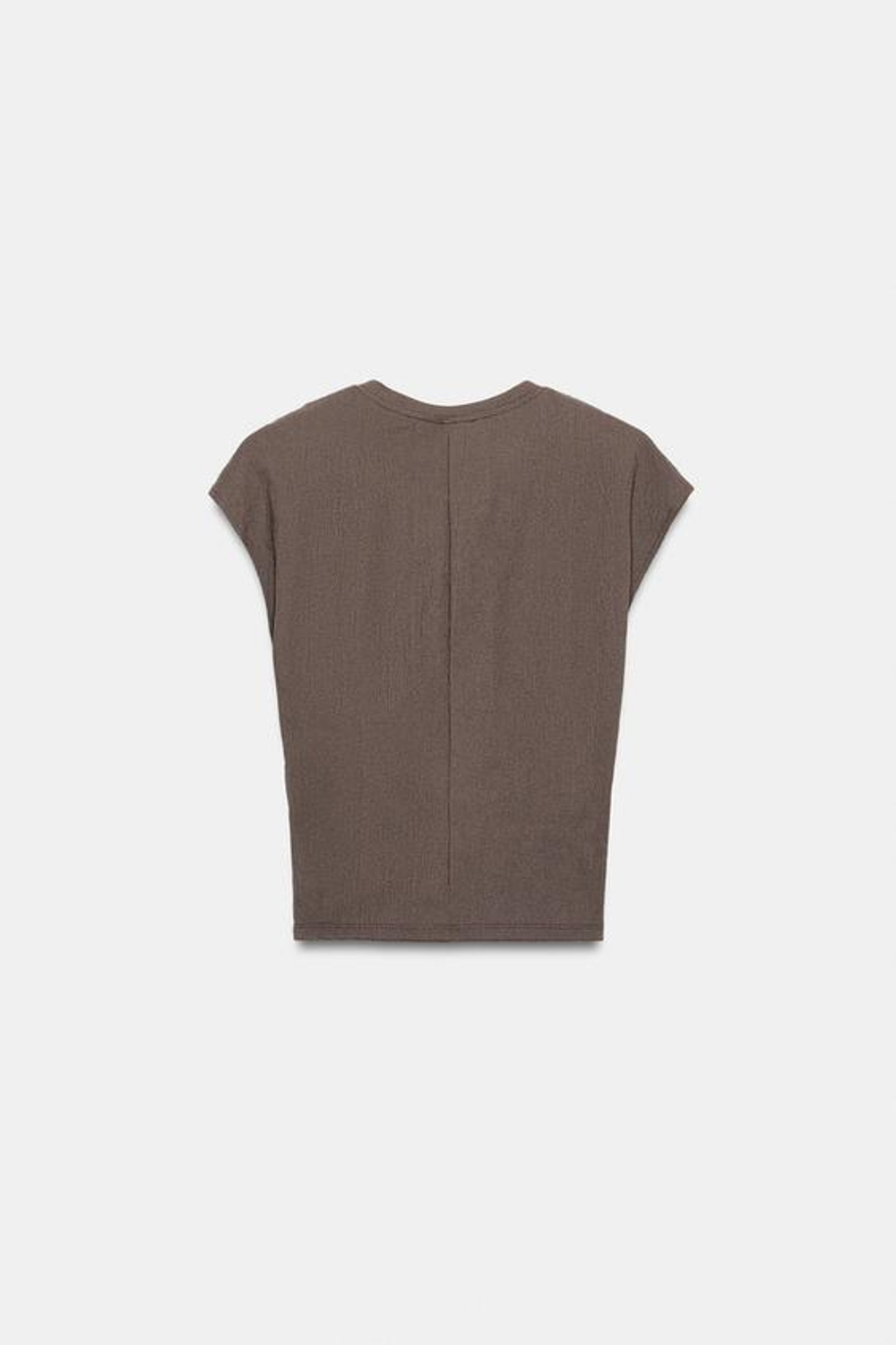 ZARA ТОП В КОРСЕТНОМ СТИЛЕ, СЕРО-КОРИЧНЕВЫЙ