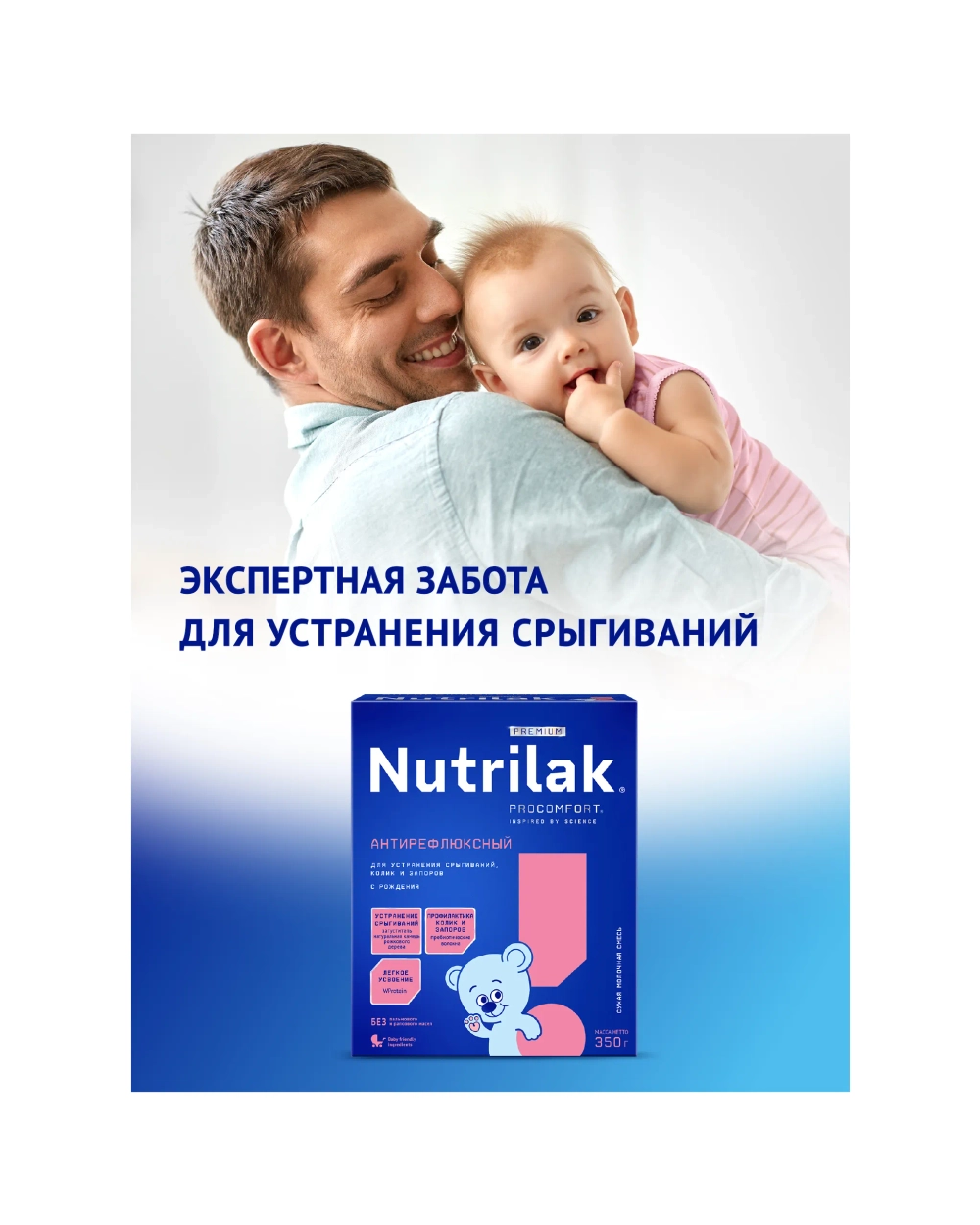 Смесь Nutrilak Premium антирефлюкс 350г с 0мес