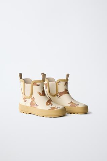ZARA РЕЗИНОВЫЕ БОТИНКИ, ЭКРЮ