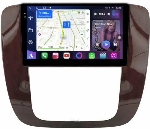 Магнитола для Chevrolet Tahoe 2006-2014 (рамка под дерево) - FarCar S500-TS10 монитор 9.5" QLED на Android 14, Быстрая, CarPlay, 4G SIM-слот