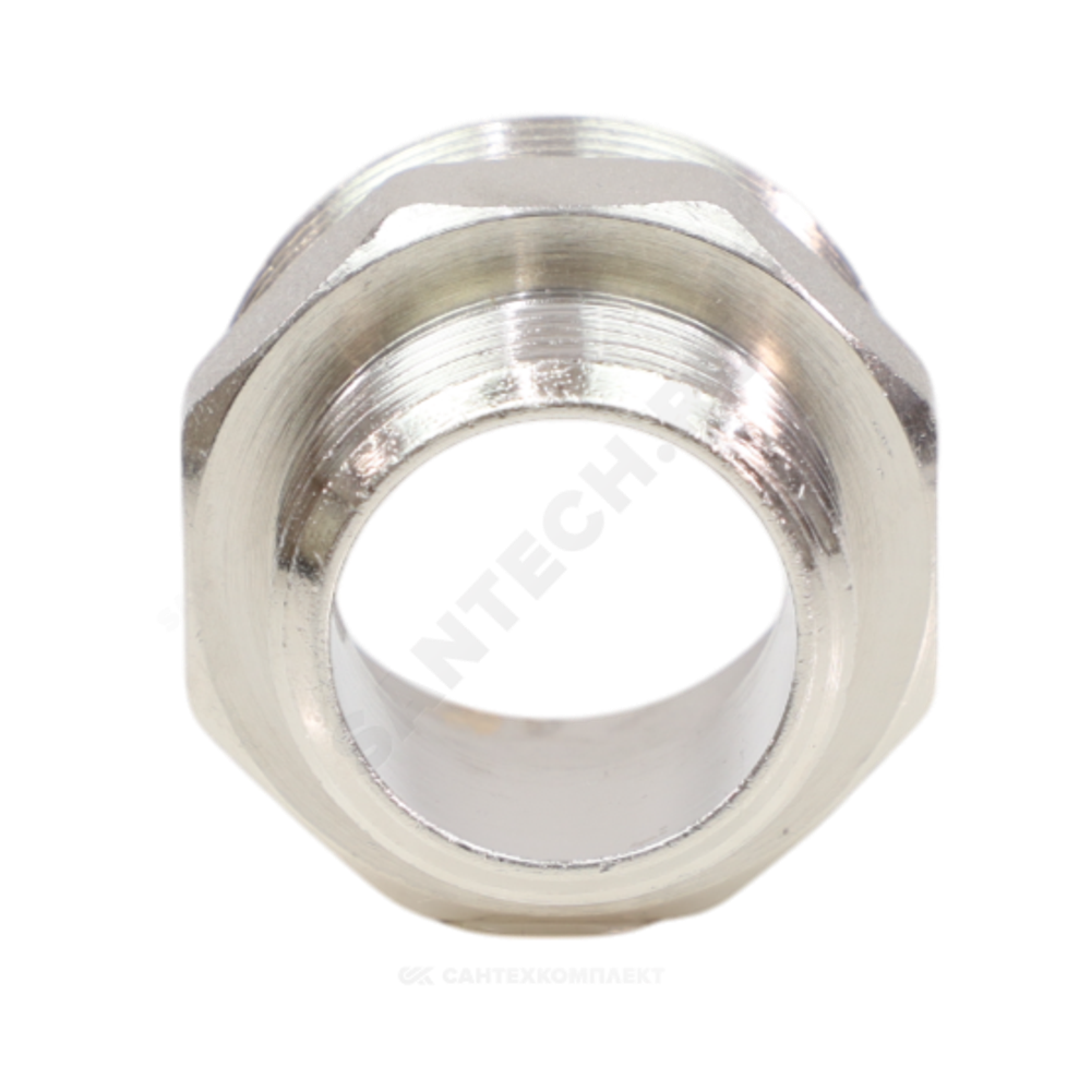 Ниппель латунь никель переходной Ду 40х25 (1 1/2"х1") НР VALFEX VF.580.N.112.100