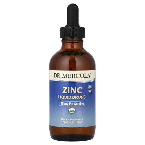 Dr. Mercola, цинк, 15 мг, 115 мл (3,88 жидк. унции)