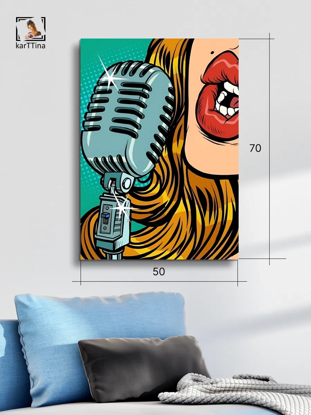 Картина Гламурное караоке модульная 50x70см 1шт.
