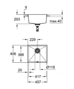 Кухонная мойка Grohe K700 46 31653AT0 Серый гранит