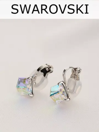 Клипсы Миражи с кристаллами-хамелеонами Swarovski