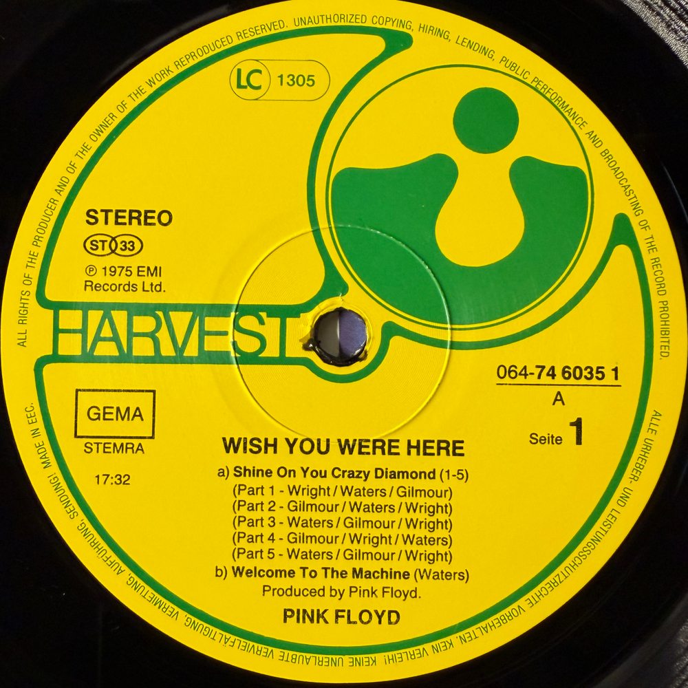 Pink Floyd - Wish You Were Here (Европа)