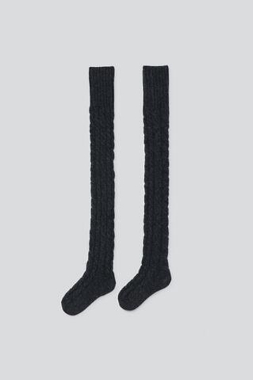 ZARA X BAISI GUADAGNINO ШЕРСТЯНЫЕ НОСКИ, ТЕМНО-СЕРЫЙ
