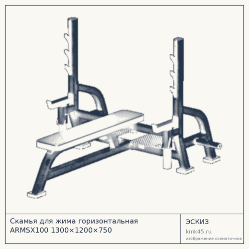 Скамья для жима горизонтальная ARMSX100 1300×1200×750
