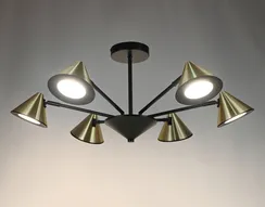 Люстра потолочная Rilon PRD-C 0775D-6 BK+GD, 6×15 Вт, чёрная