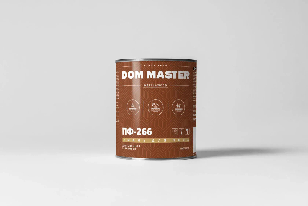 DOM MASTER Эмаль ПФ-266 золотисто-коричневая 6кг (НОВОКОЛОР)