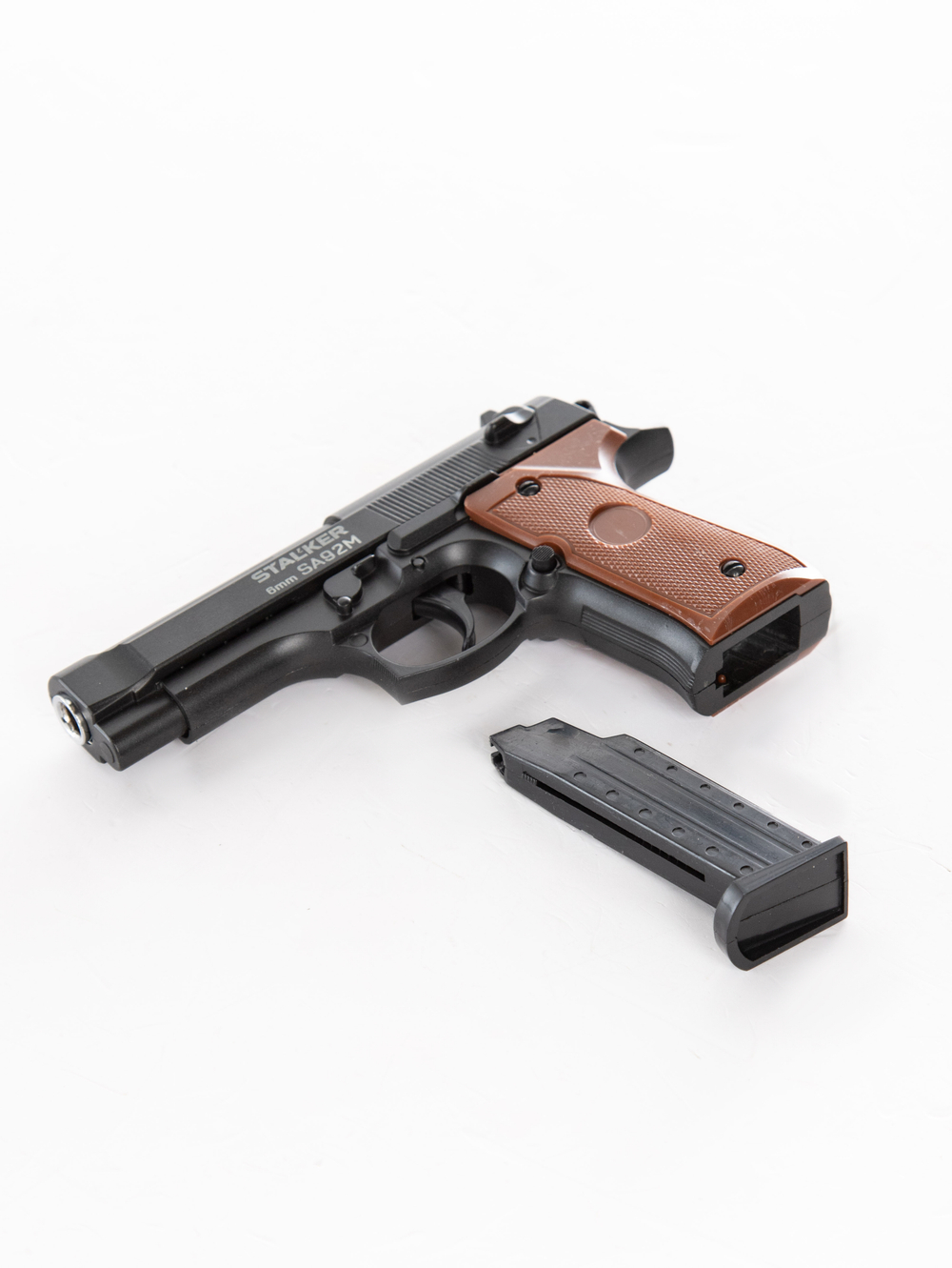 Пистолет пневм. Stalker SA92M Spring (аналог Beretta 92), к.6мм,мет.корп. маг.8шар,