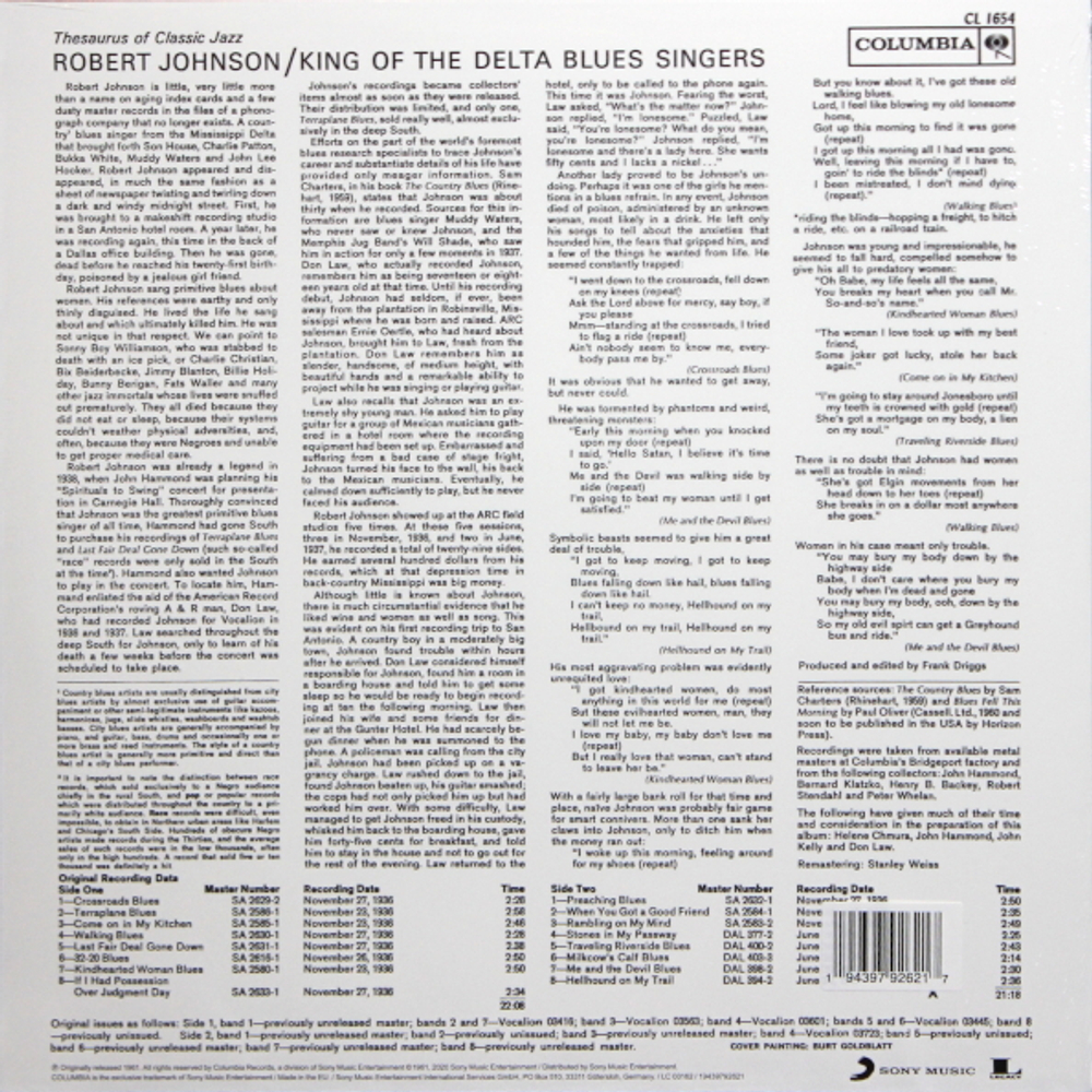 Robert Johnson / King Of The Delta Blues Singers (Coloured Vinyl)(LP)