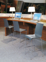 Стул пластиковый барный Papatya Icon-B, хромированный, черный