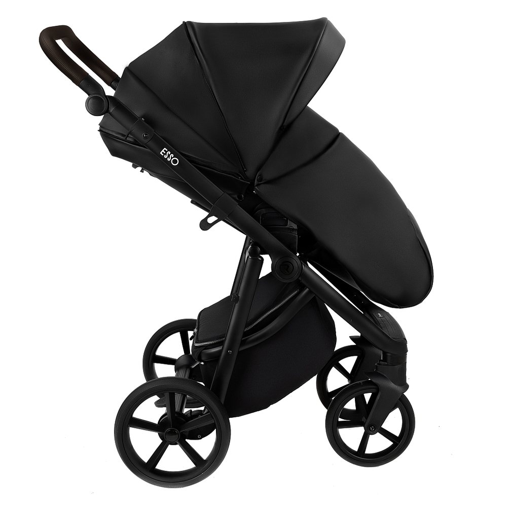 Коляска 2 в 1 Roan Esso Leather, Black / Черный
