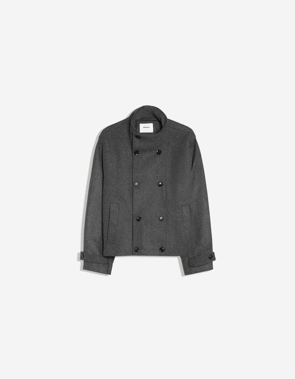 Мужская куртка из ткани с воротником-воронкой - BERSHKA