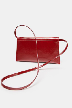 ZARA СУМКА ИЗ ЛАКИРОВАННОЙ ИСКУССТВЕННОЙ КОЖИ, КРАСНЫЙ