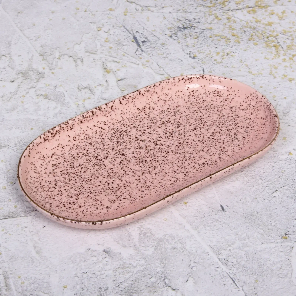Блюдо керамическое «Pink Stone» 29*16*3см