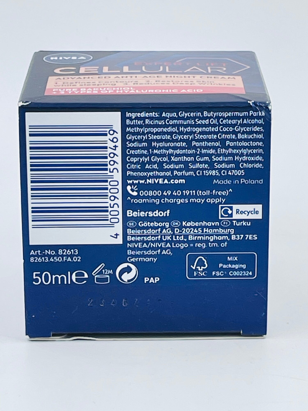 Ночной крем NIVEA Cellular Expert Lift антивозрастной с бакучиолом и 2 видами гиалуроновой кислоты, 50 мл (Германия)