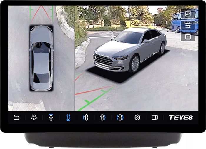 Магнитола для Hyundai iХ35, Tucson 2 2009-2015 (штатный усилитель, рамка 10) - Teyes CC3-2K-360 монитор 13" 2K QLED на Android 10, Быстрая, CarPlay, 4G SIM-слот, 4 камеры в комплекте