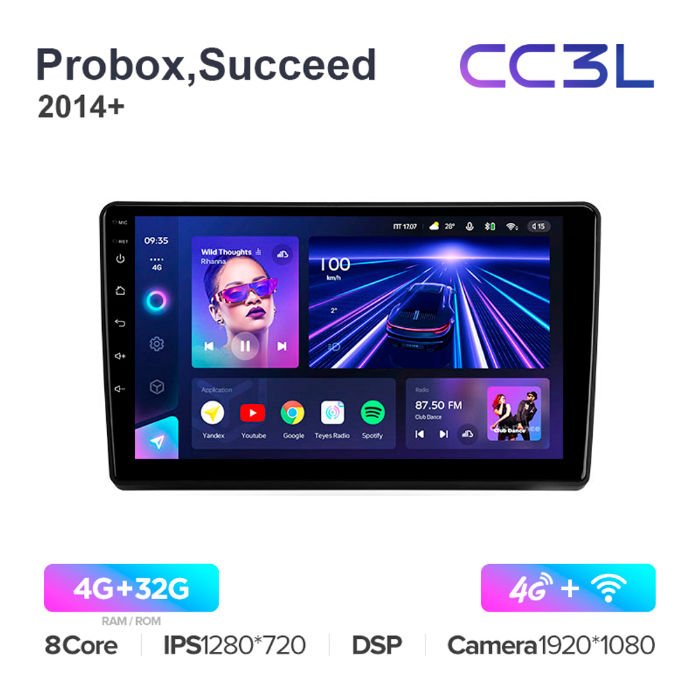 Teyes CC3L 9"для Toyota Probox, Succeed 2014