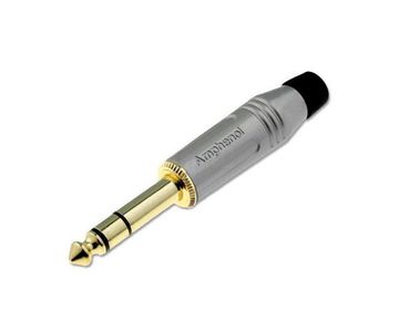 AMPHENOL ACPS-GN-AU - джек стерео, кабельный, 6.3 мм, корпус металл, цвет - никель, покрытие контакт