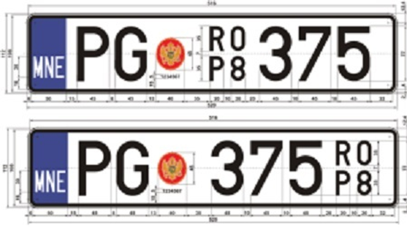 RP Registracioni brojev (tablice)i se više ne izdaju u Crnoj Gori