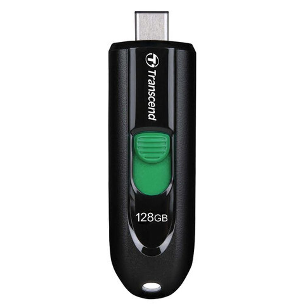 Флеш-диск 128 GB TRANSCEND JetFlash 790C, разъем USB Type-С, черный/зеленый, TS128GJF790C