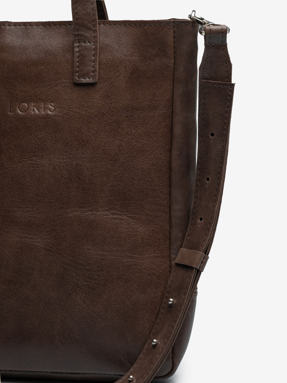 сумка мини-шоппер коричневый на молнии