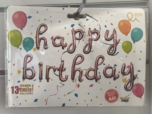 Набор шаров "Happy Birthday" розовый