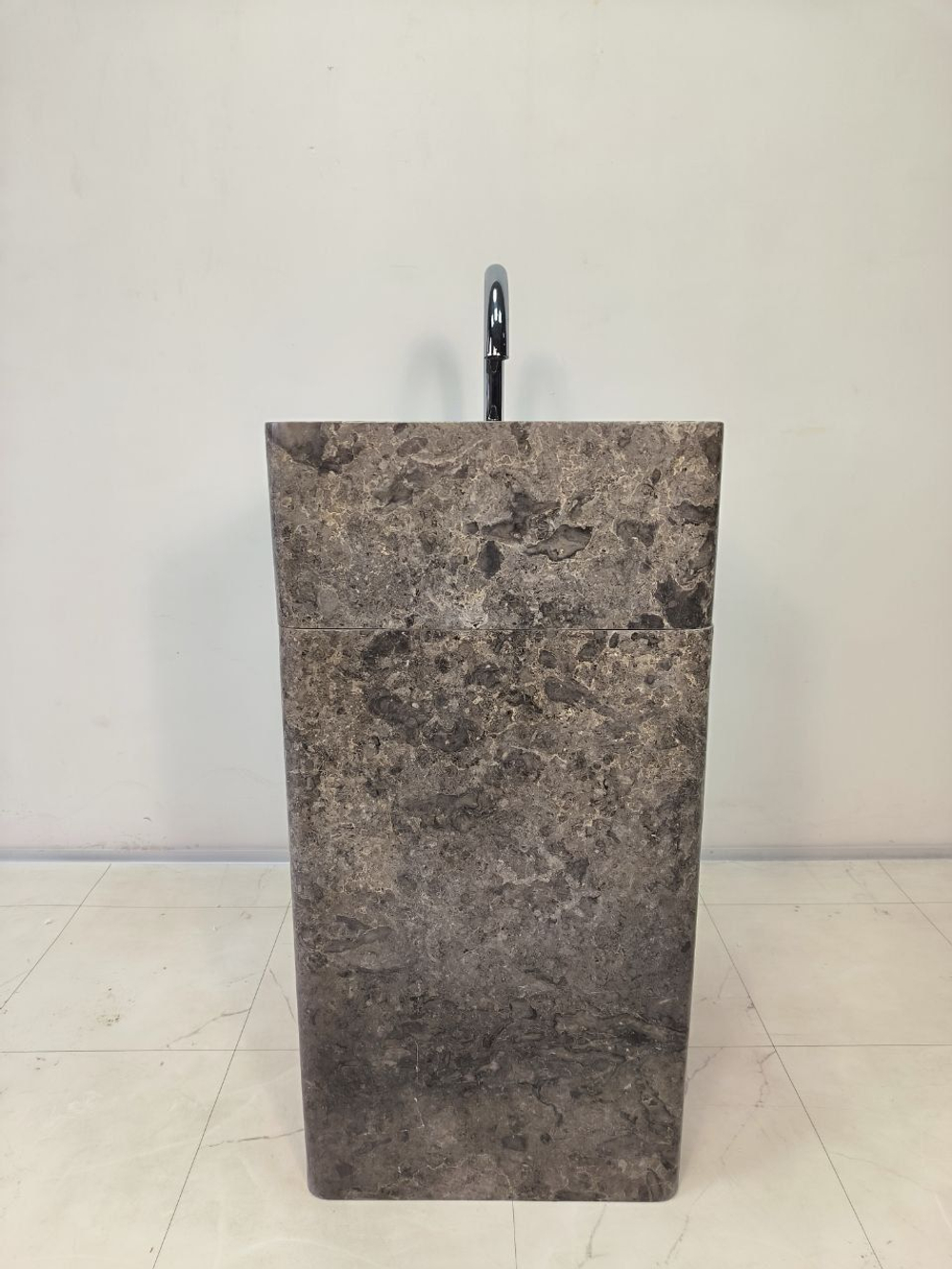 Раковина напольная из мрамора Square Grey RN-65932 45х45х90 из натурального камня