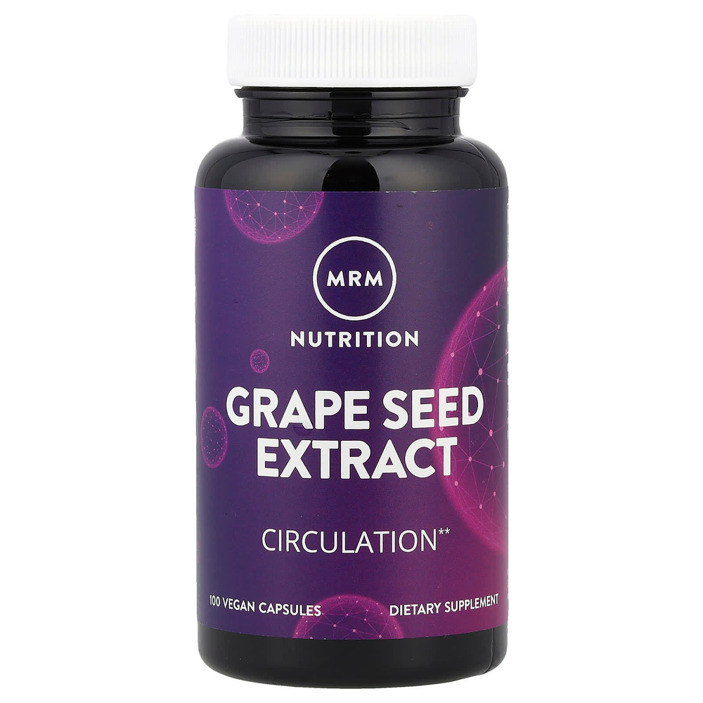 MRM Nutrition, экстракт виноградных косточек, 100 веганских капсул (120 мг в 1 капсуле)